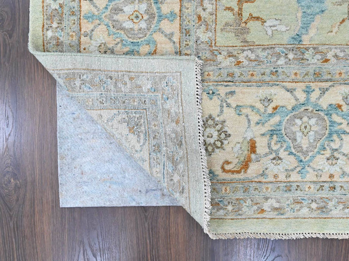 10'0" x 13'10" New Hand Knotted Green Wool Rectangle Oriental Rug - MOA10210600