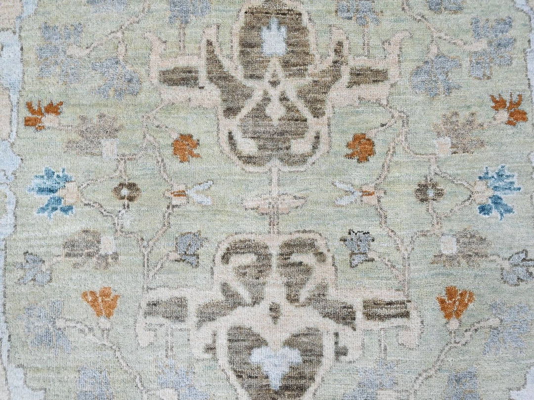 10'0" x 13'10" New Hand Knotted Green Wool Rectangle Oriental Rug - MOA10210600