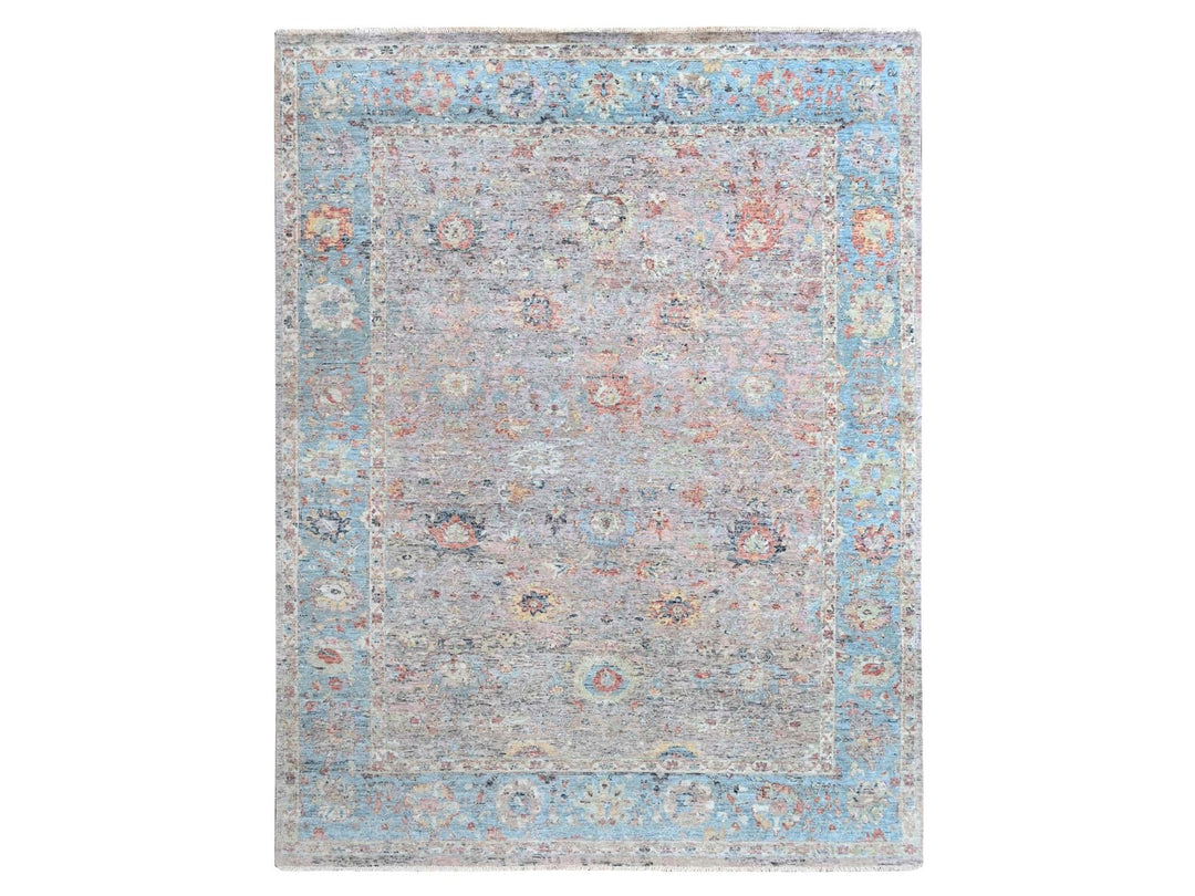 9'0" x 12'0" New Hand Knotted Pink Wool Rectangle Oriental Rug - MOA10210601