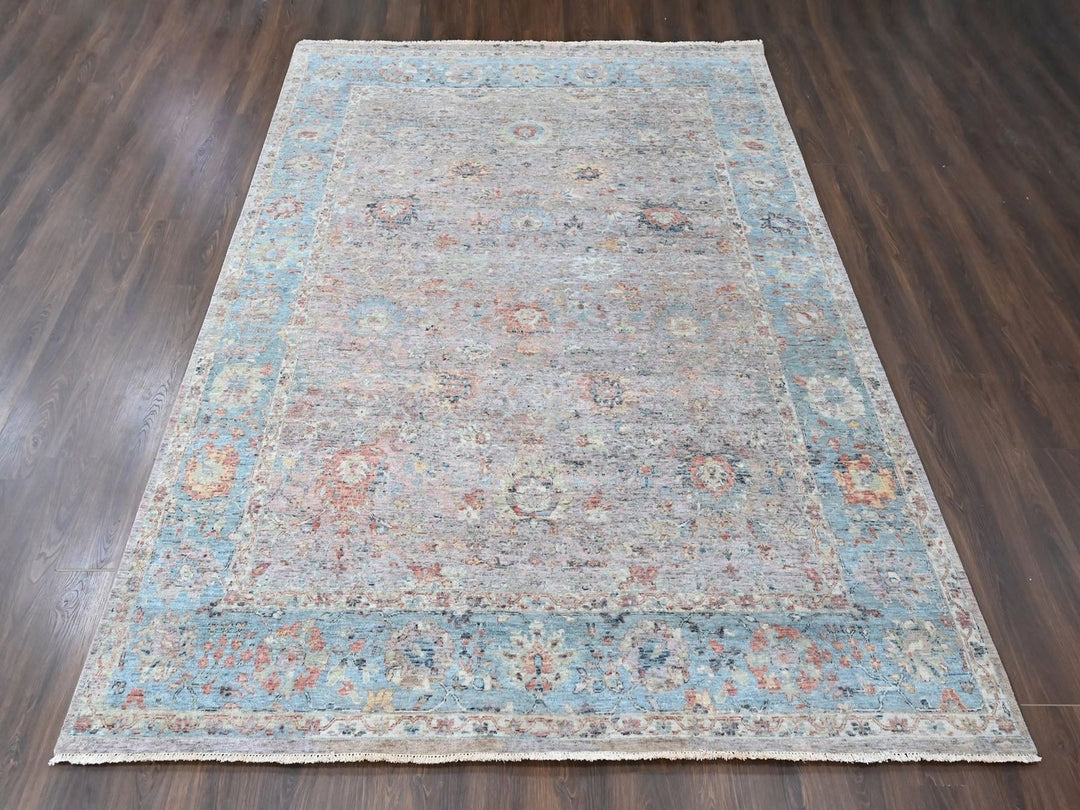 9'0" x 12'0" New Hand Knotted Pink Wool Rectangle Oriental Rug - MOA10210601