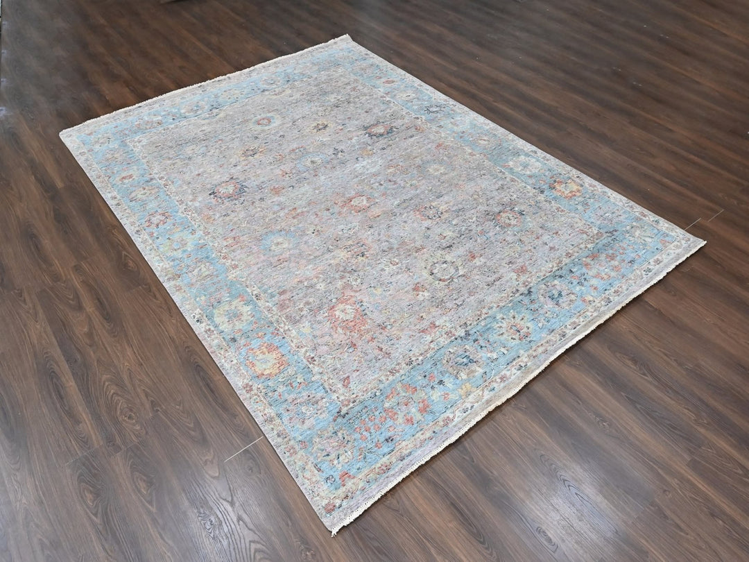 9'0" x 12'0" New Hand Knotted Pink Wool Rectangle Oriental Rug - MOA10210601