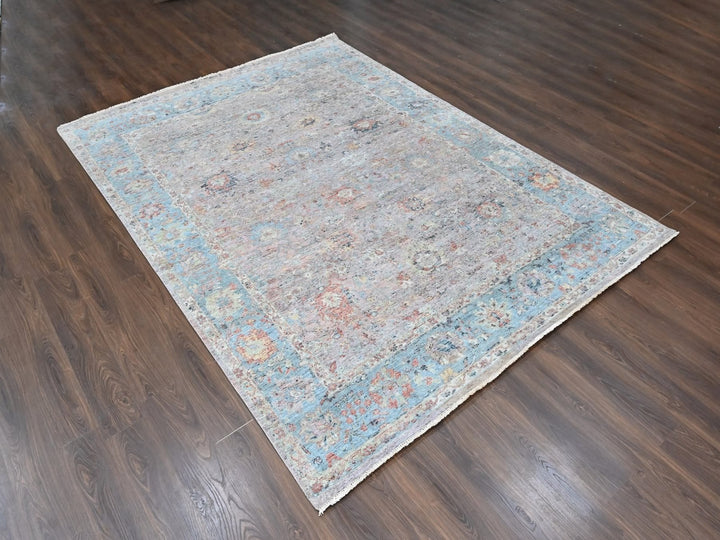 9'0" x 12'0" New Hand Knotted Pink Wool Rectangle Oriental Rug - MOA10210601