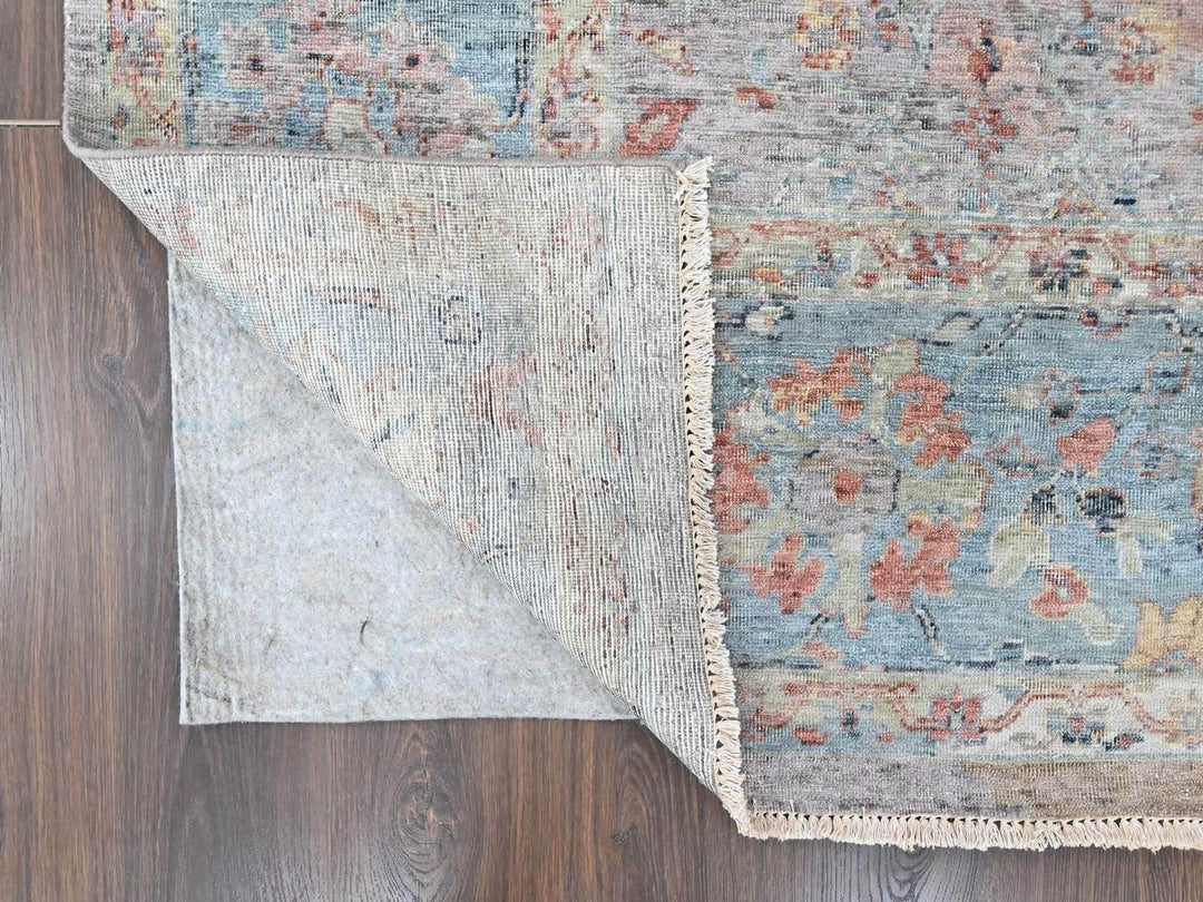 9'0" x 12'0" New Hand Knotted Pink Wool Rectangle Oriental Rug - MOA10210601