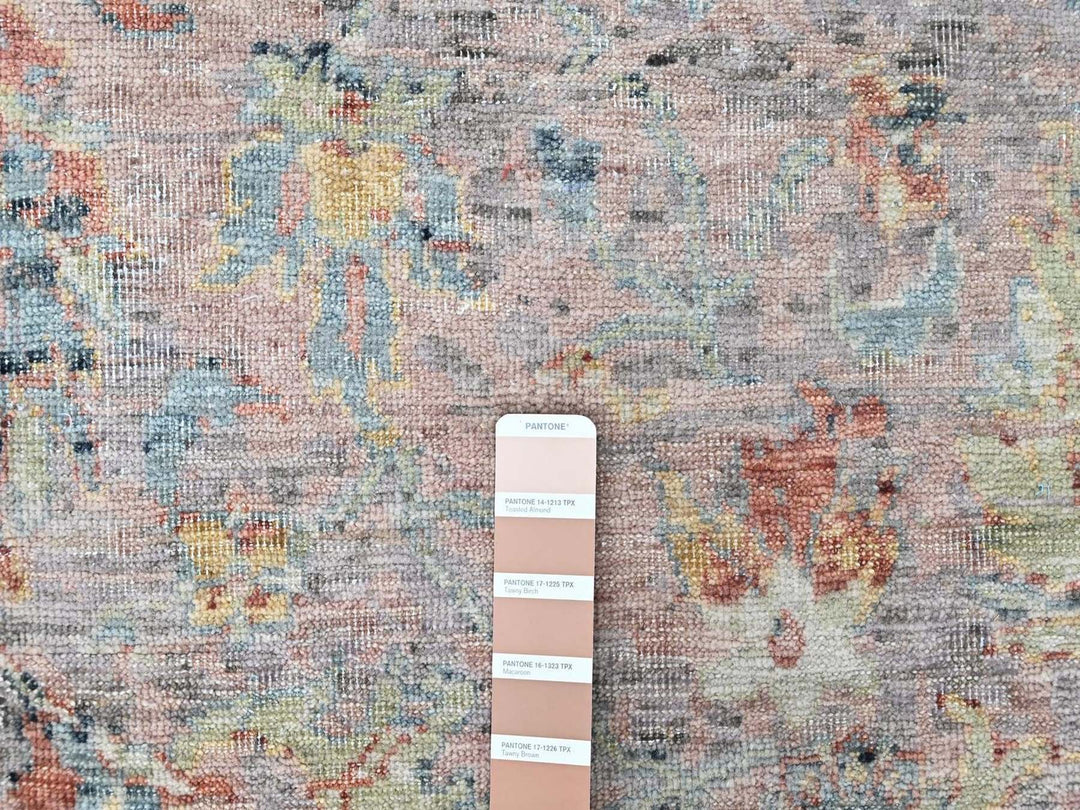 9'0" x 12'0" New Hand Knotted Pink Wool Rectangle Oriental Rug - MOA10210601