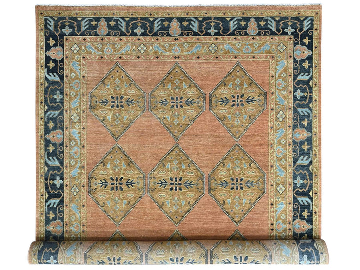 9'2" x 13'5" New Hand Knotted Orange Wool Rectangle Oriental Rug - MOA10210602