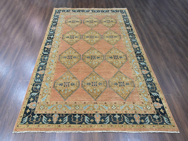 9'2" x 13'5" New Hand Knotted Orange Wool Rectangle Oriental Rug - MOA10210602
