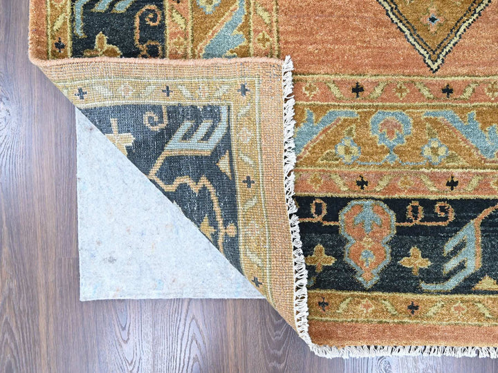 9'2" x 13'5" New Hand Knotted Orange Wool Rectangle Oriental Rug - MOA10210602