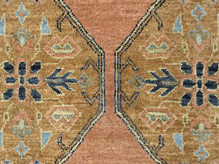 9'2" x 13'5" New Hand Knotted Orange Wool Rectangle Oriental Rug - MOA10210602