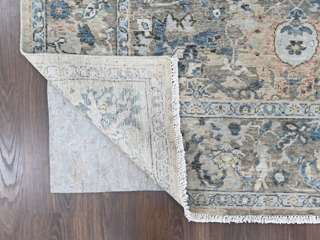 7'7" x 9'9" New Hand Knotted Blue Wool Rectangle Oriental Rug - MOA10210603