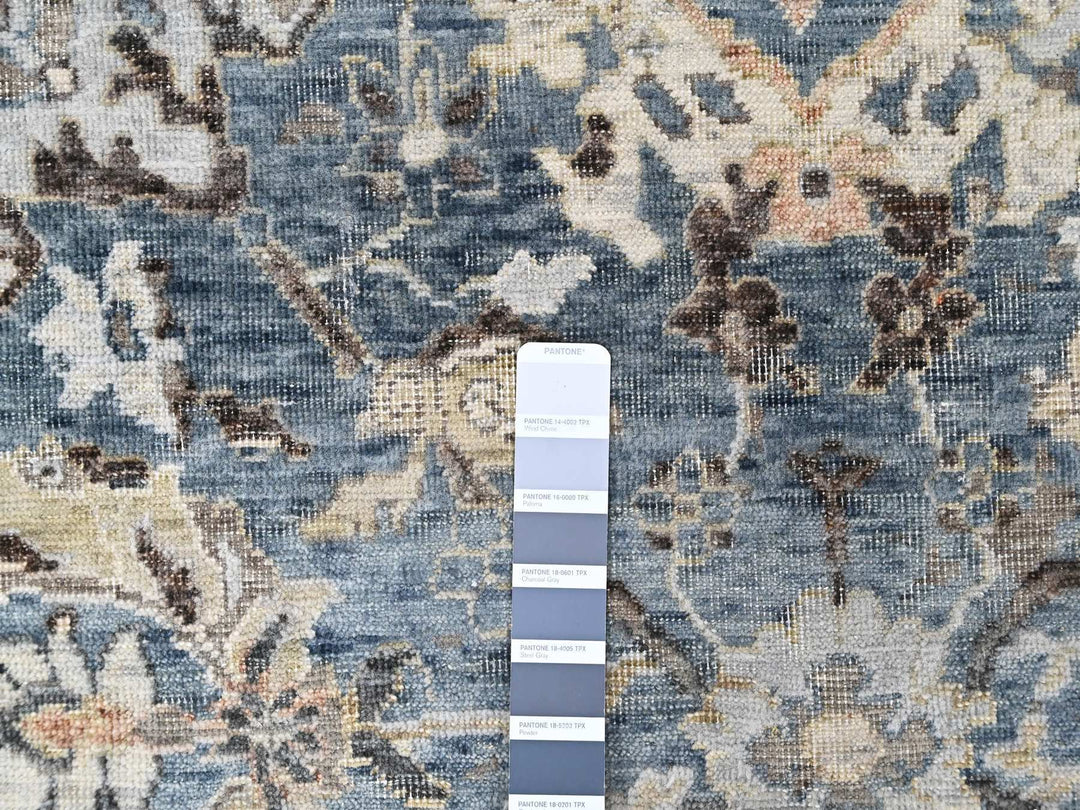 7'7" x 9'9" New Hand Knotted Blue Wool Rectangle Oriental Rug - MOA10210603