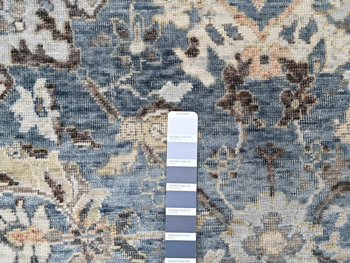 7'7" x 9'9" New Hand Knotted Blue Wool Rectangle Oriental Rug - MOA10210603