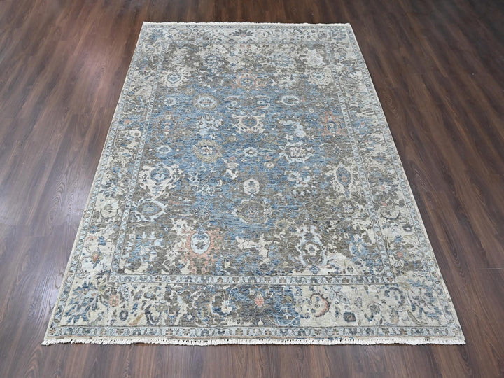 8'3" x 11'1" New Hand Knotted Blue Wool Rectangle Oriental Rug - MOA10210604