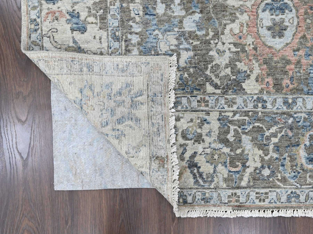 8'3" x 11'1" New Hand Knotted Blue Wool Rectangle Oriental Rug - MOA10210604