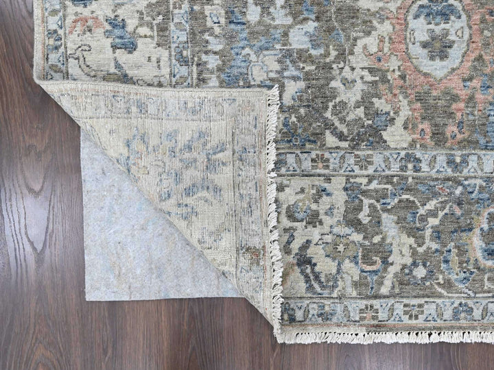 8'3" x 11'1" New Hand Knotted Blue Wool Rectangle Oriental Rug - MOA10210604