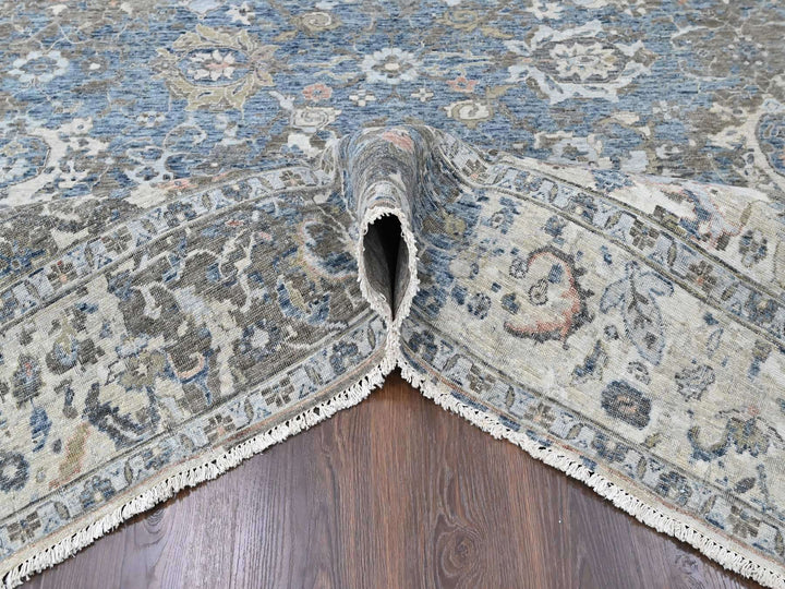 8'3" x 11'1" New Hand Knotted Blue Wool Rectangle Oriental Rug - MOA10210604