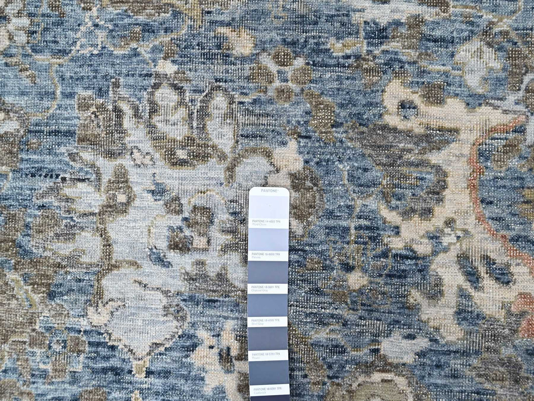 8'3" x 11'1" New Hand Knotted Blue Wool Rectangle Oriental Rug - MOA10210604