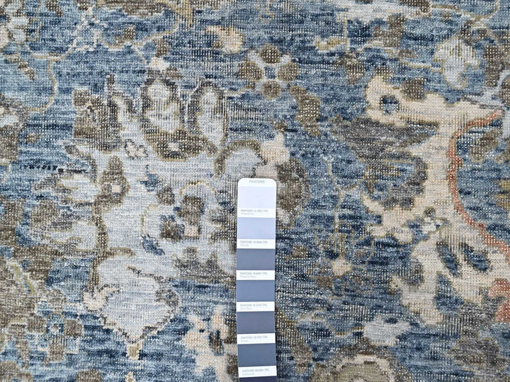 8'4" x 11'4" New Hand Knotted Blue Wool Rectangle Oriental Rug - MOA10210605