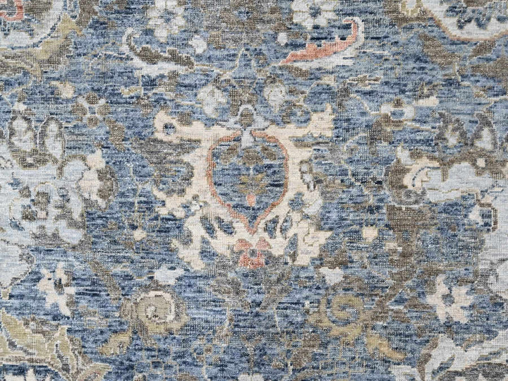 8'4" x 11'4" New Hand Knotted Blue Wool Rectangle Oriental Rug - MOA10210605