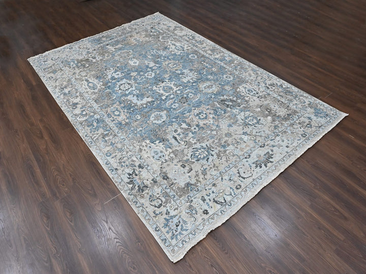 9'3" x 13'4" New Hand Knotted Blue Wool Rectangle Oriental Rug - MOA10210606