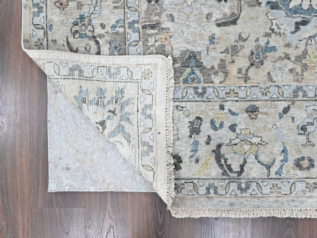 9'3" x 13'4" New Hand Knotted Blue Wool Rectangle Oriental Rug - MOA10210606