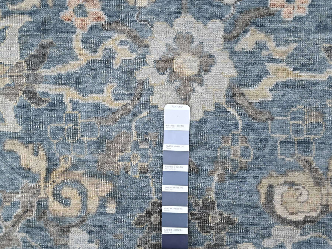 9'3" x 13'4" New Hand Knotted Blue Wool Rectangle Oriental Rug - MOA10210606