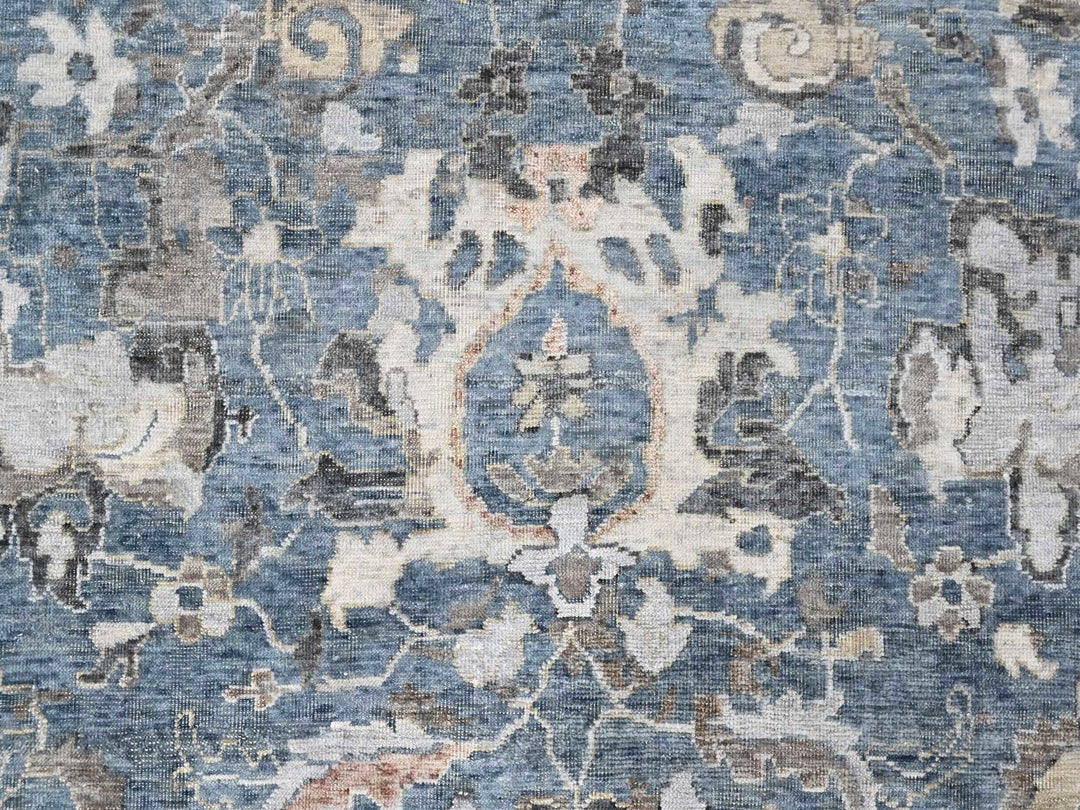 9'3" x 13'4" New Hand Knotted Blue Wool Rectangle Oriental Rug - MOA10210606