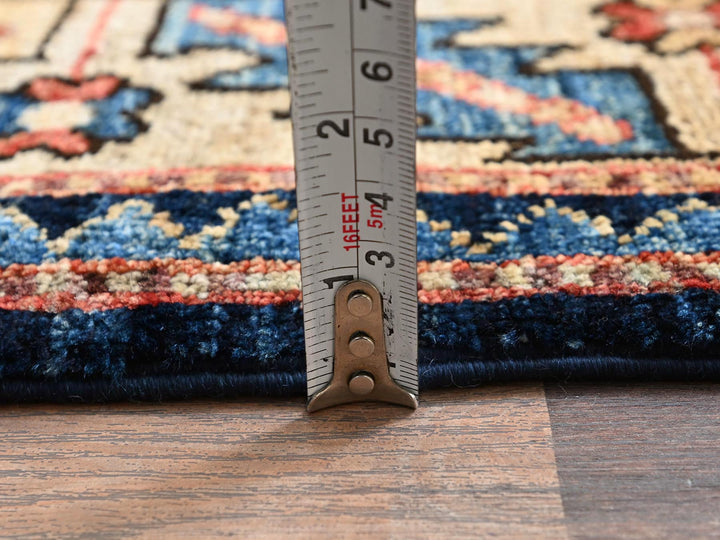 3'11" x 9'9" New Hand Knotted Blue Wool Runner Oriental Rug - MOA1021064