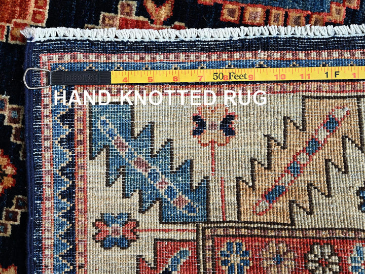 3'11" x 9'9" New Hand Knotted Blue Wool Runner Oriental Rug - MOA1021065