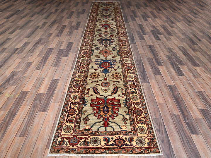 2'10" x 15'0" New Hand Knotted Grey Wool Runner Oriental Rug - MOA1021067
