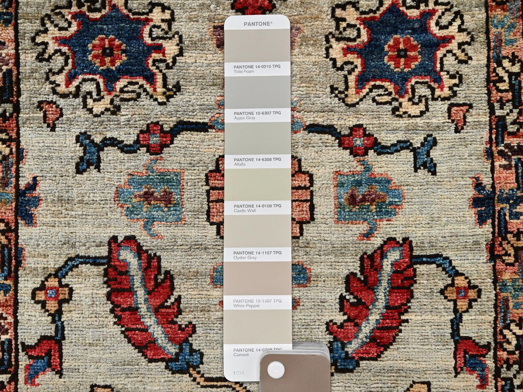 2'10" x 15'0" New Hand Knotted Grey Wool Runner Oriental Rug - MOA1021067