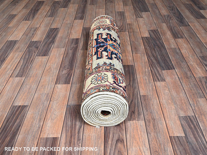 2'10" x 15'0" New Hand Knotted Grey Wool Runner Oriental Rug - MOA1021067