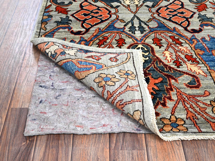 2'6" x 8'1" New Hand Knotted Grey Wool Runner Oriental Rug - MOA1021069