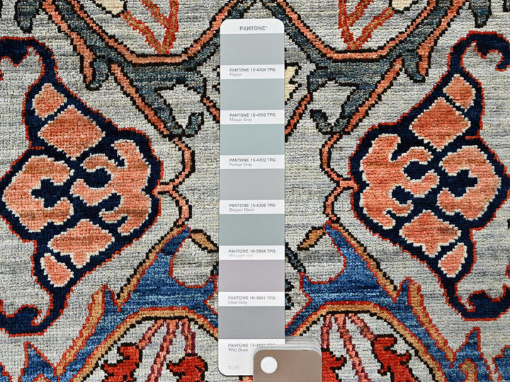 2'6" x 8'1" New Hand Knotted Grey Wool Runner Oriental Rug - MOA1021069