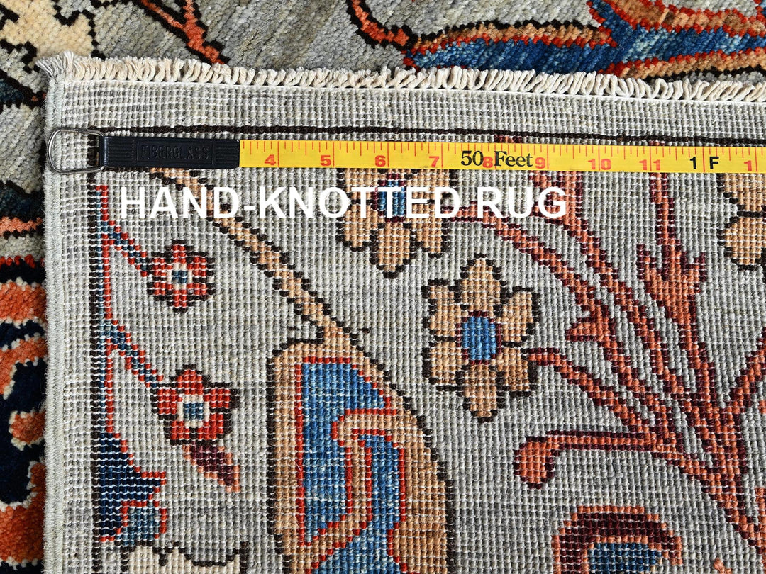 2'6" x 8'1" New Hand Knotted Grey Wool Runner Oriental Rug - MOA1021069