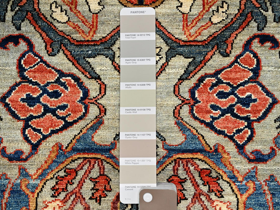 2'9" x 9'10" New Hand Knotted Grey Wool Runner Oriental Rug - MOA1021071