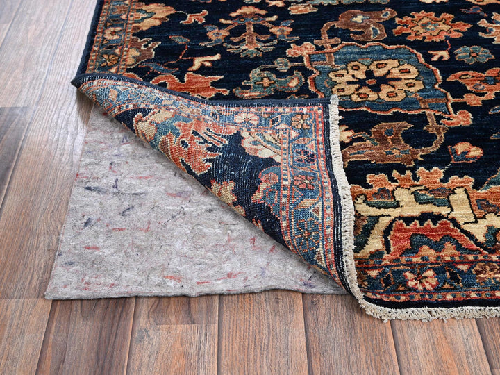 3'1" x 5'0" New Hand Knotted Blue Wool Rectangle Oriental Rug - MOA1021075