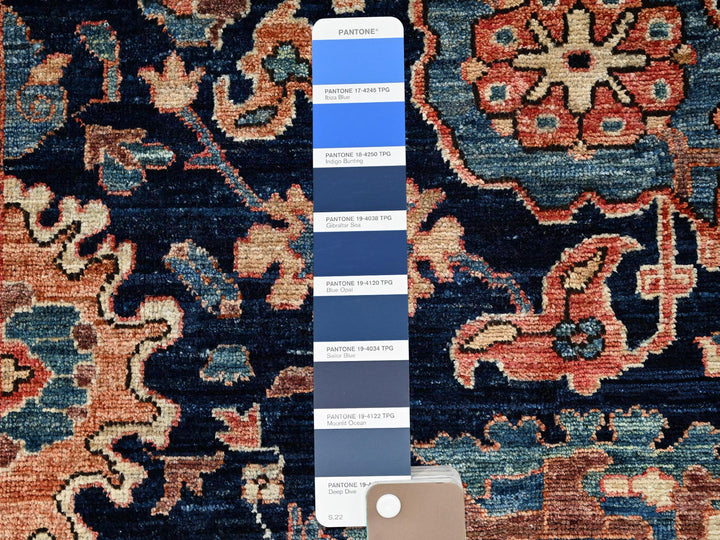 3'1" x 5'0" New Hand Knotted Blue Wool Rectangle Oriental Rug - MOA1021075
