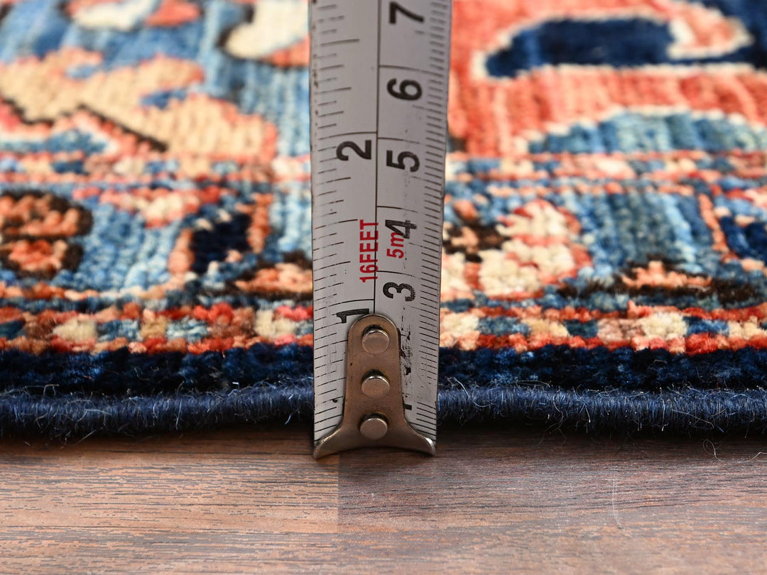 3'1" x 5'0" New Hand Knotted Blue Wool Rectangle Oriental Rug - MOA1021075