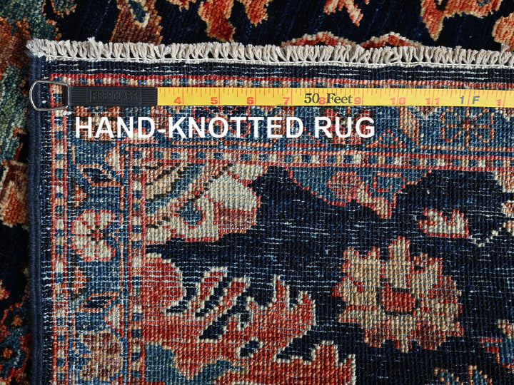 3'1" x 5'0" New Hand Knotted Blue Wool Rectangle Oriental Rug - MOA1021075