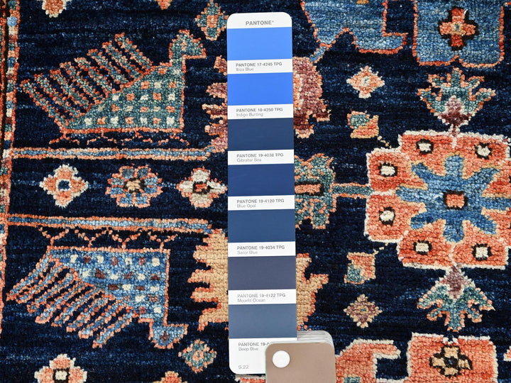 3'1" x 4'10" New Hand Knotted Blue Wool Rectangle Oriental Rug - MOA1021076