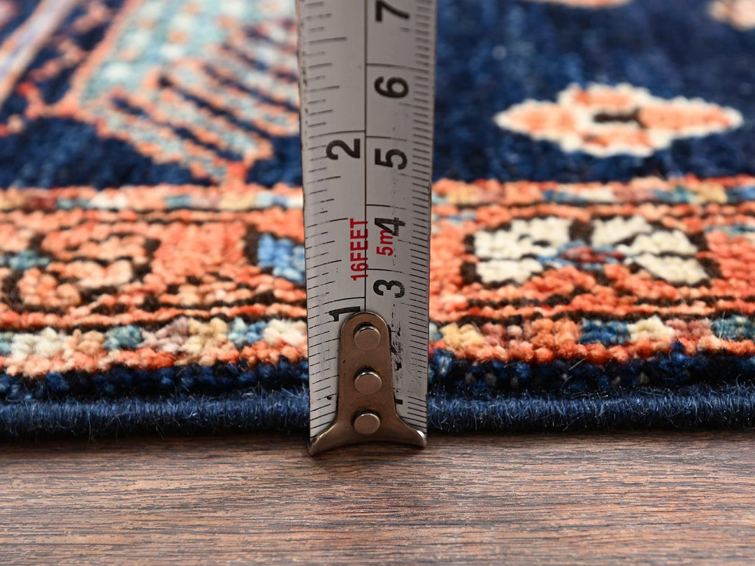 3'1" x 4'10" New Hand Knotted Blue Wool Rectangle Oriental Rug - MOA1021076