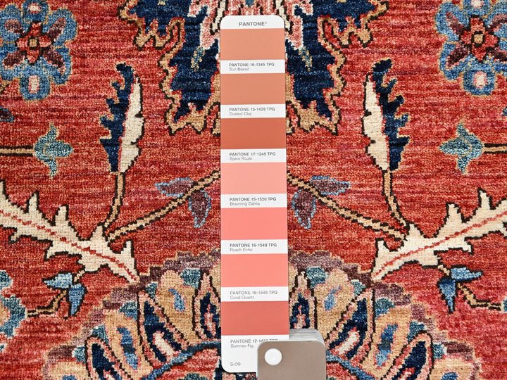 3'1" x 5'0" New Hand Knotted Red Wool Rectangle Oriental Rug - MOA1021079