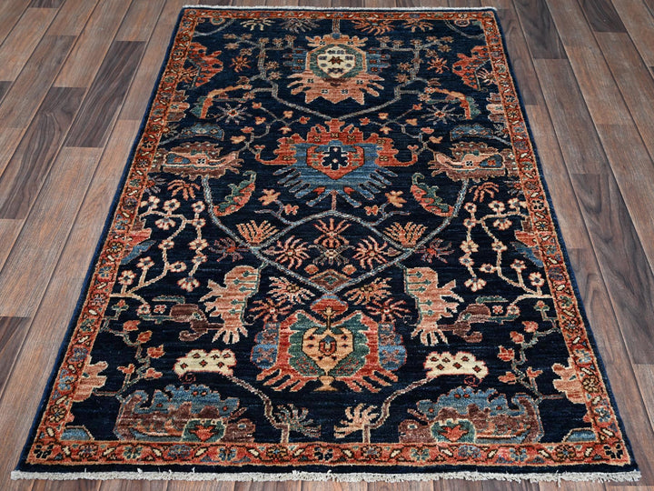 3'0" x 4'10" New Hand Knotted Blue Wool Rectangle Oriental Rug - MOA1021080
