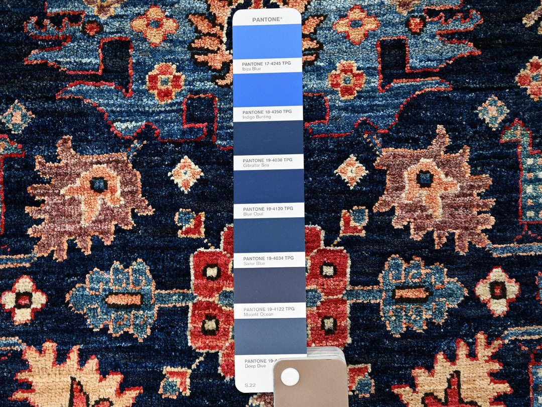 3'0" x 5'1" New Hand Knotted Blue Wool Rectangle Oriental Rug - MOA1021082