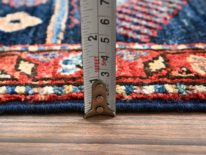 3'0" x 5'1" New Hand Knotted Blue Wool Rectangle Oriental Rug - MOA1021082