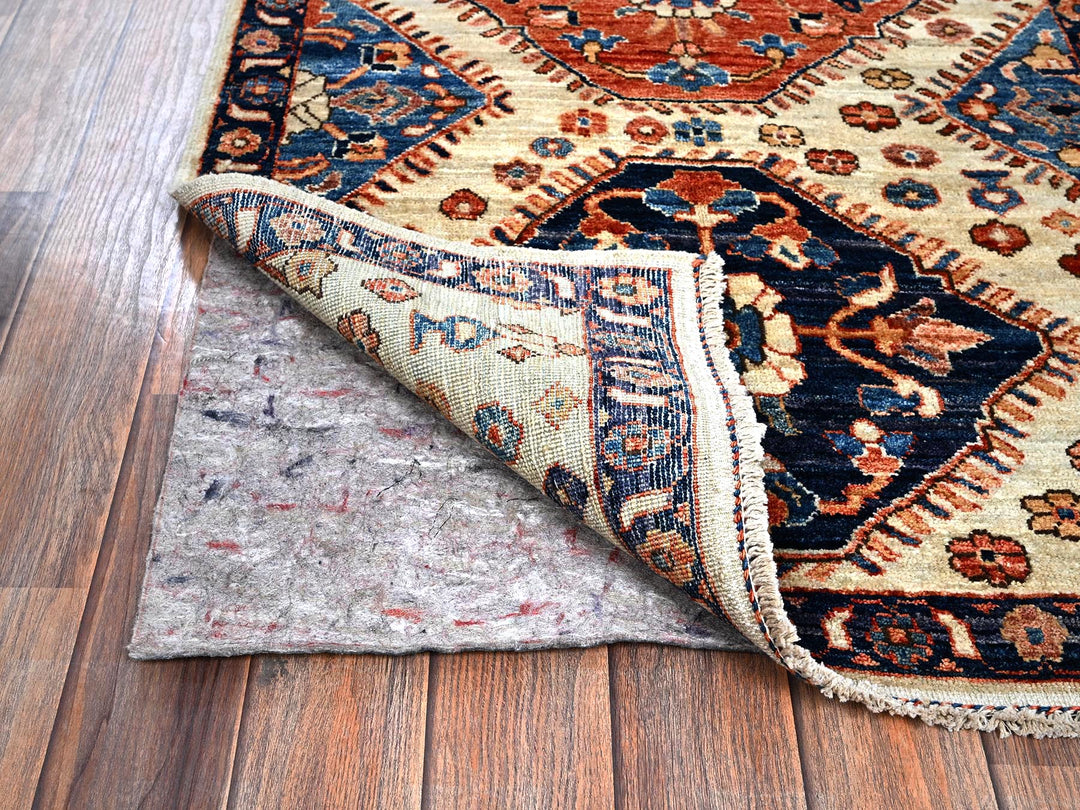 2'7" x 4'10" New Hand Knotted Ivory Wool Rectangle Oriental Rug - MOA1021083