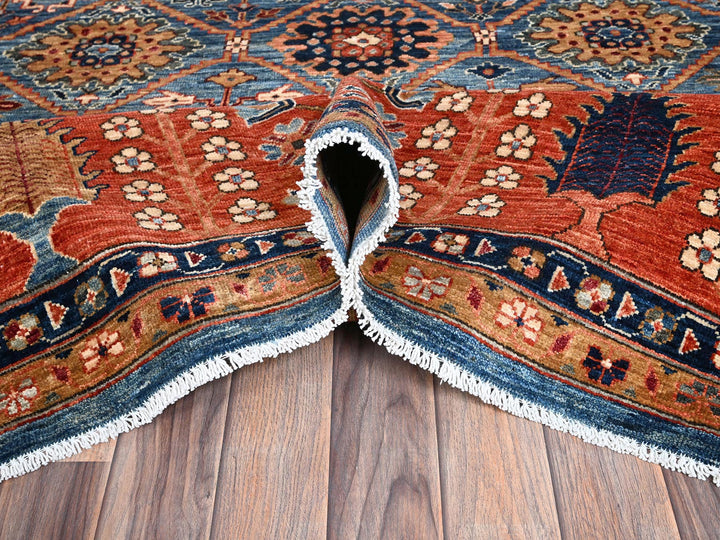 10'0" x 13'11" New Hand Knotted Blue Wool Rectangle Oriental Rug - MOA1021092