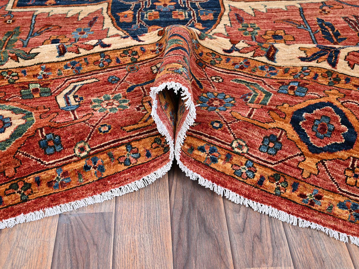 10'2" x 13'8" New Hand Knotted Red Wool Rectangle Oriental Rug - MOA1021094