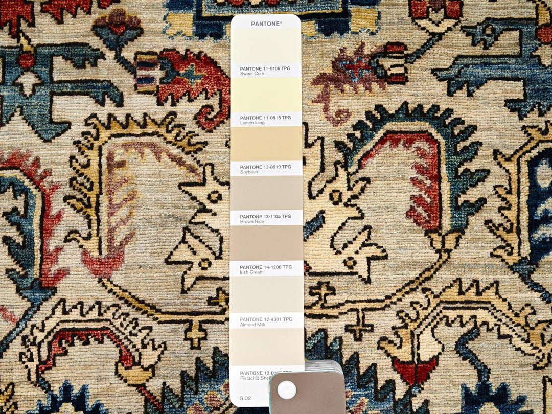 5'9" x 8'6" New Hand Knotted Ivory Wool Rectangle Oriental Rug - MOA1021101