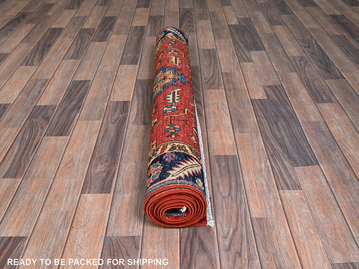 4'2" x 8'4" New Hand Knotted Red Wool Runner Oriental Rug - MOA1021104